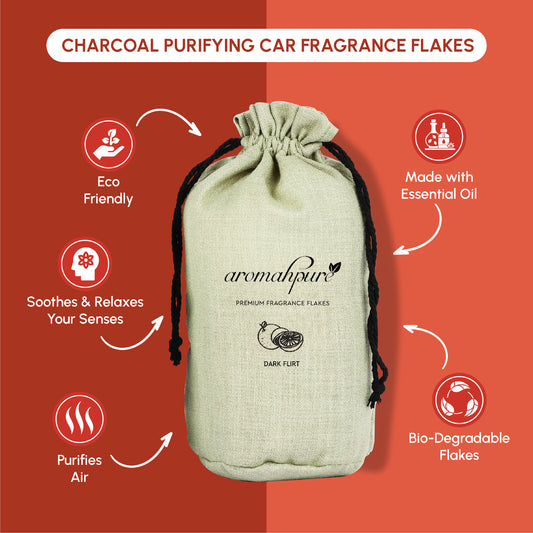 Aromahpure Premium Car Perfume Flakes with Activated Charcoal - Refreshing (Grapefruit)