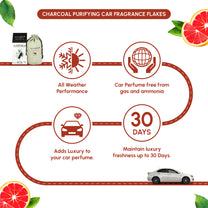 Aromahpure Premium Car Perfume Flakes with Activated Charcoal - Refreshing (Grapefruit)