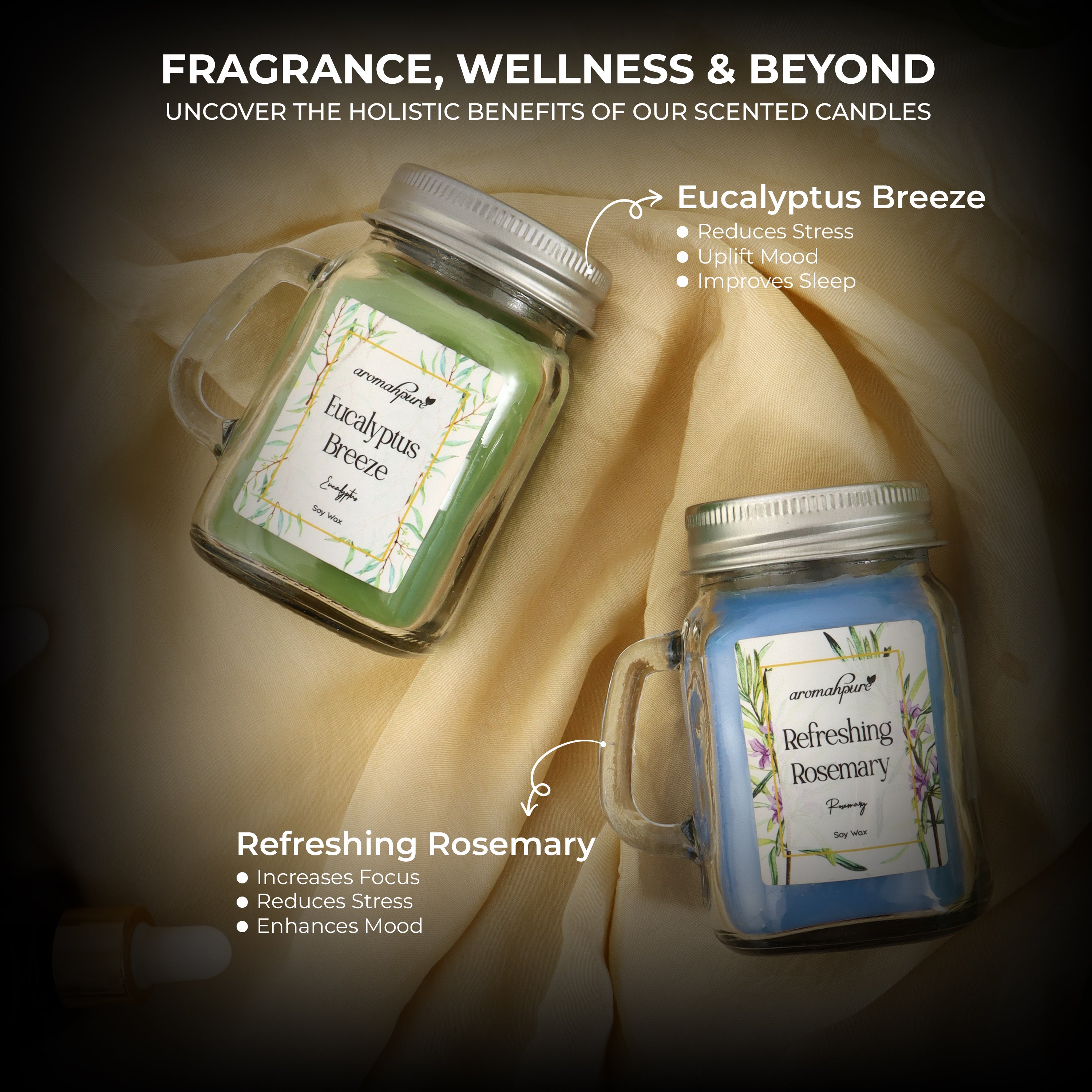 Mason Jar Candles Eucalyptus & Rosemary features
