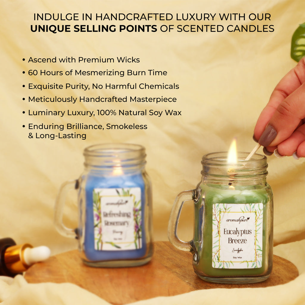 Mason Jar Candles Eucalyptus & Rosemary USP