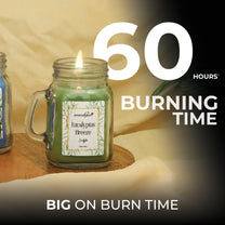 Aromahpure Soy Wax, Mason Jar Candles, 60 Hours Burning Time Gauranteed (Eucalyptus breeze, Refreshing rosemary)