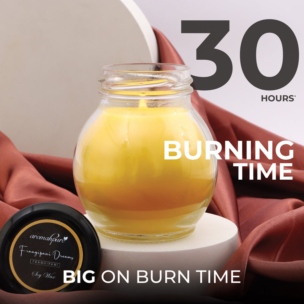 Matki Glass Jar Candles Frangipani 30 hours burning time