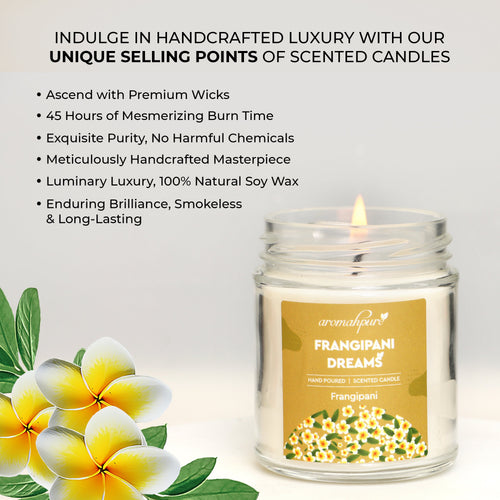 Big round jar combo candles with lemongrass & frangipani fragrance with unique selling points