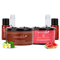 Aromahpure Dashboard Car Perfume with 50 ML Miniature Fragrance Oil (Frangipani, Watermelon)