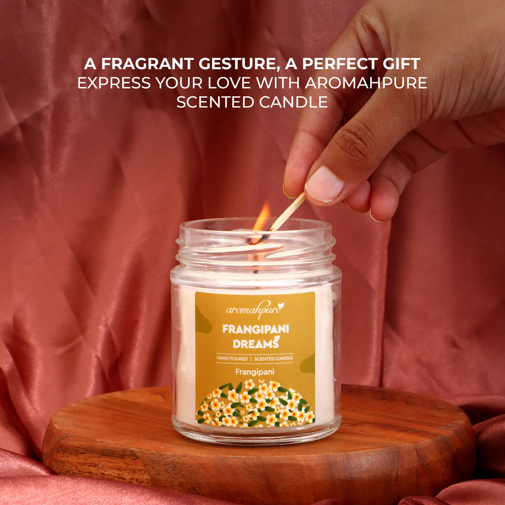 Big round jar scented candles frangipani fragrance