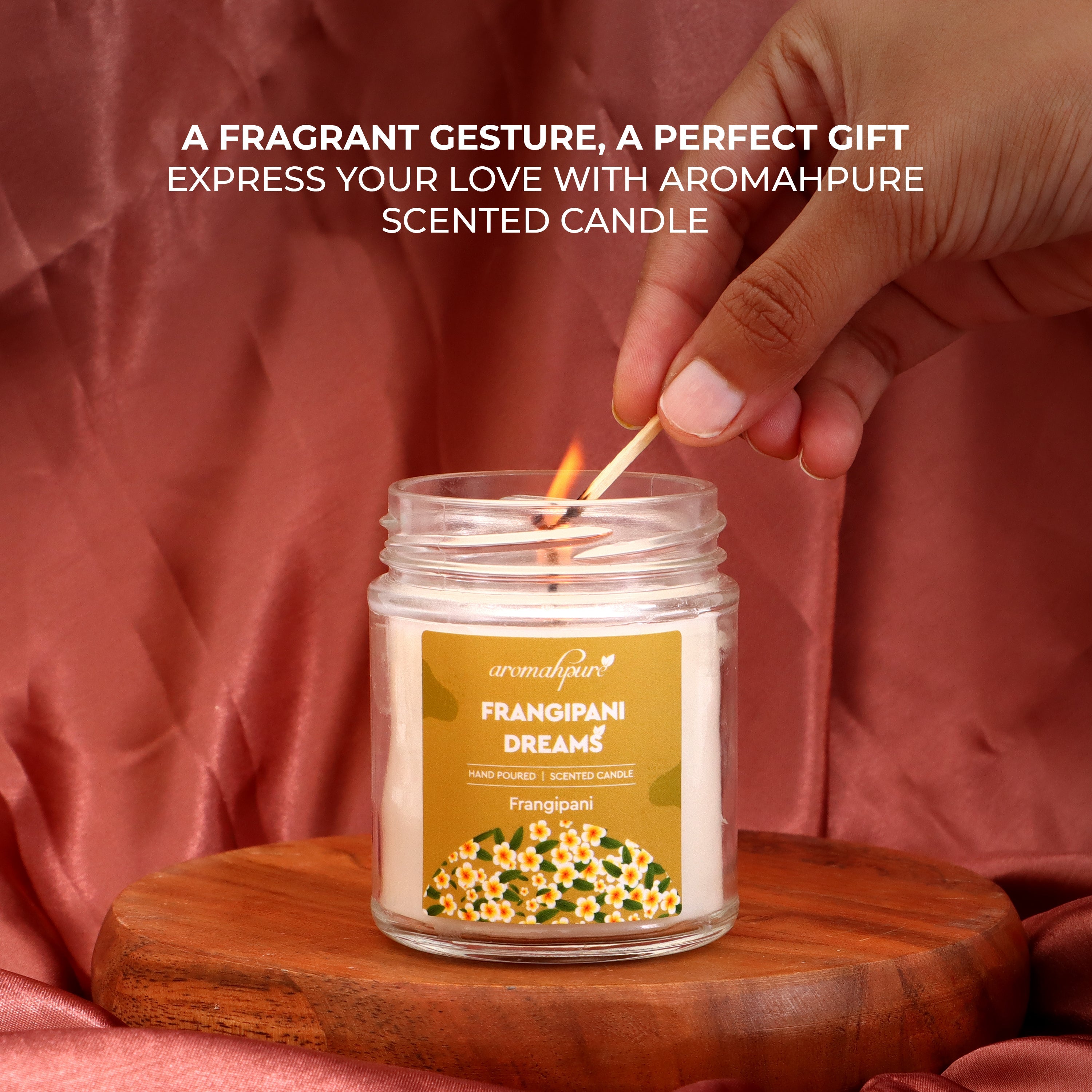 Big round jar scented candles frangipani fragrance