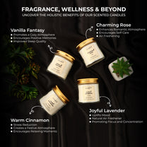 Golden Screw Jar Candle Pack of 4 Fragrances - Vanilla, Rose, Cinnamon & Lavender
