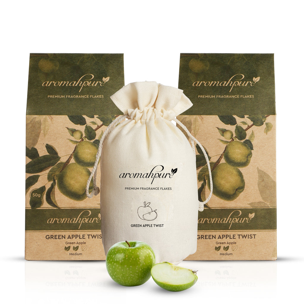 car perfume flakes green apple pack of 2