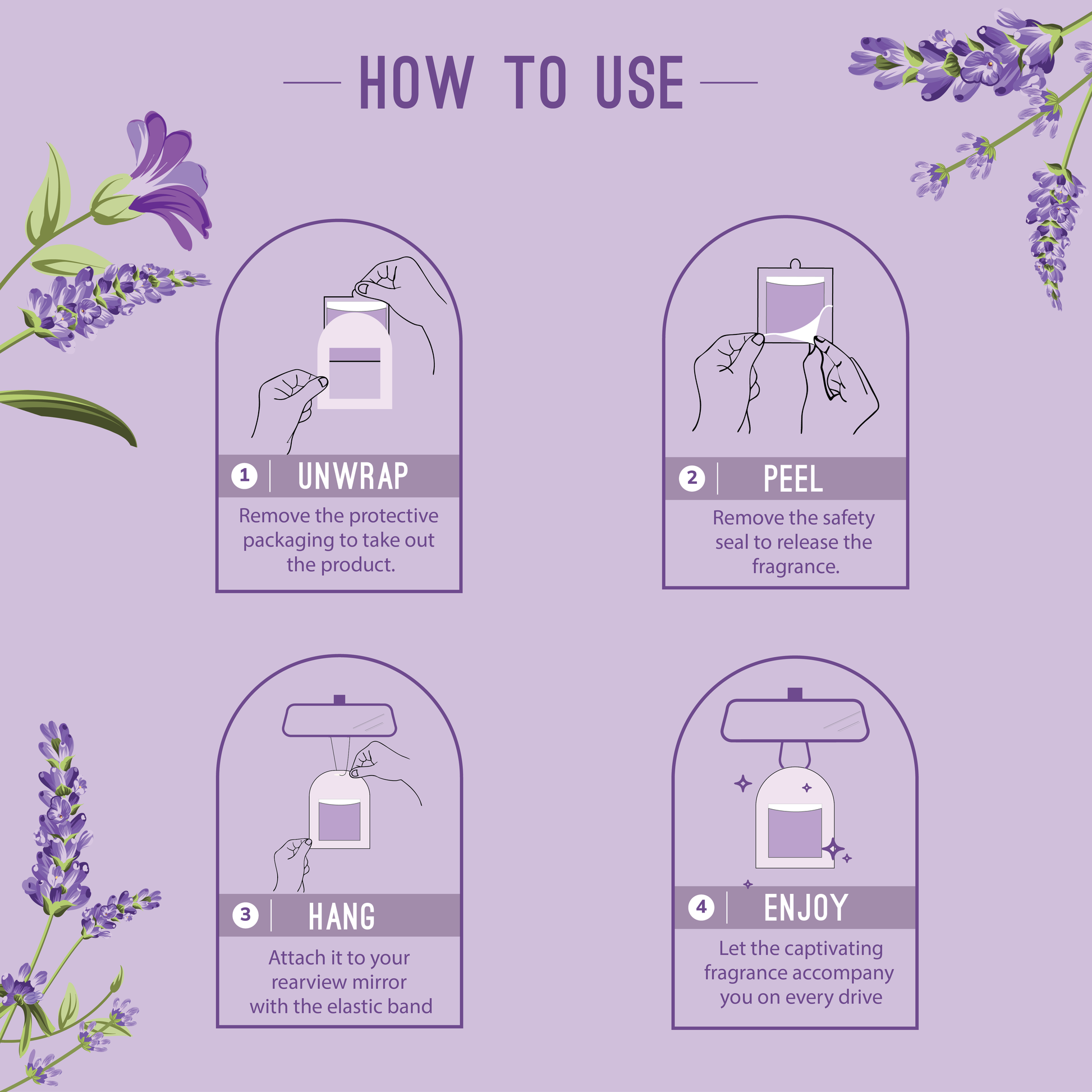 Hanging Car Perfume Gel wink Lavender Dream How to use