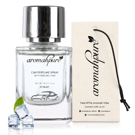 Aromahpure Refreshing Car Perfume Spray with Hanging Card (Icy Blast)