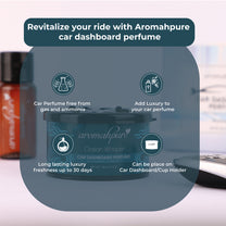 Aromahpure Dashboard Car Perfume with 50 ML Miniature Fragrance Oil (Vanilla, Watery, White Floral, Musk)