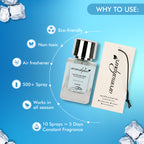 Icy Blast Car Perfume Spray with Hanging Card | Refreshing | 45ml | 500+ sprays | Long Lasting | Air Freshener for Car Interior