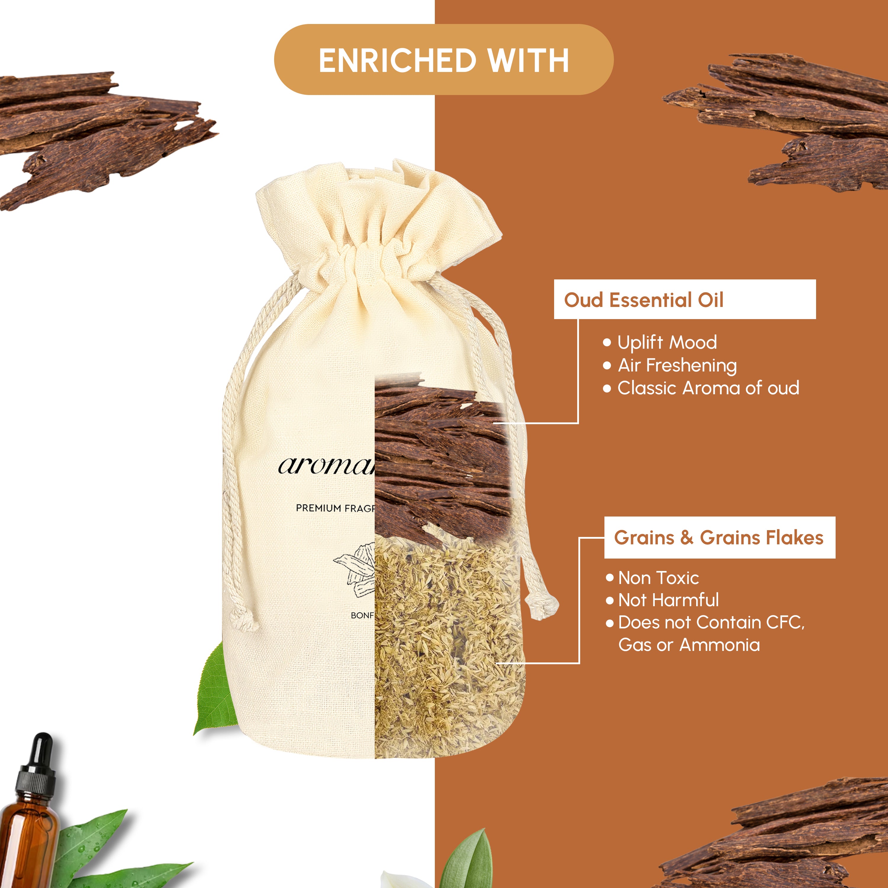 Bonfire car air freshener flakes