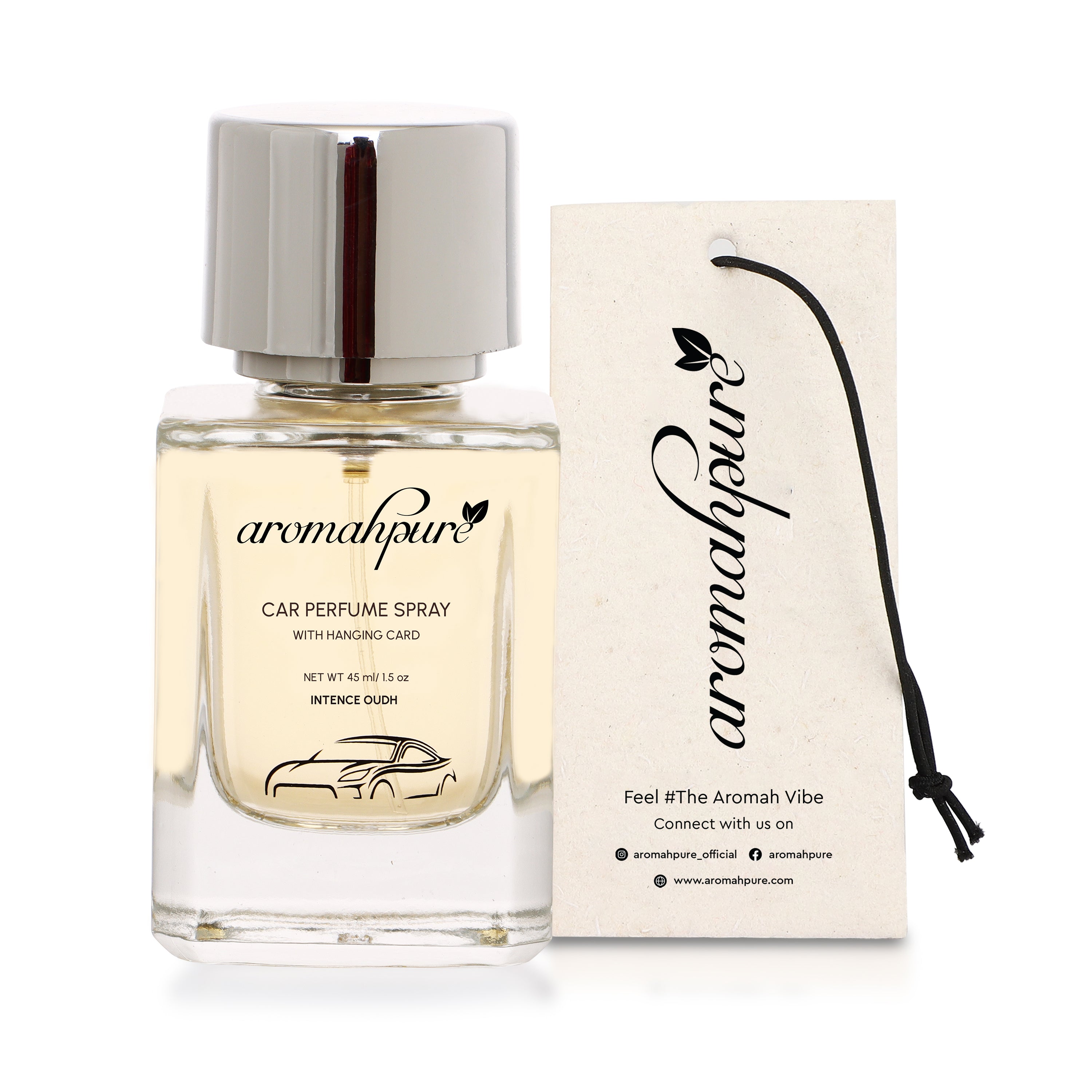 Aromahpure Classic Car Perfume Spray with Hanging Card (Intense Oudh)