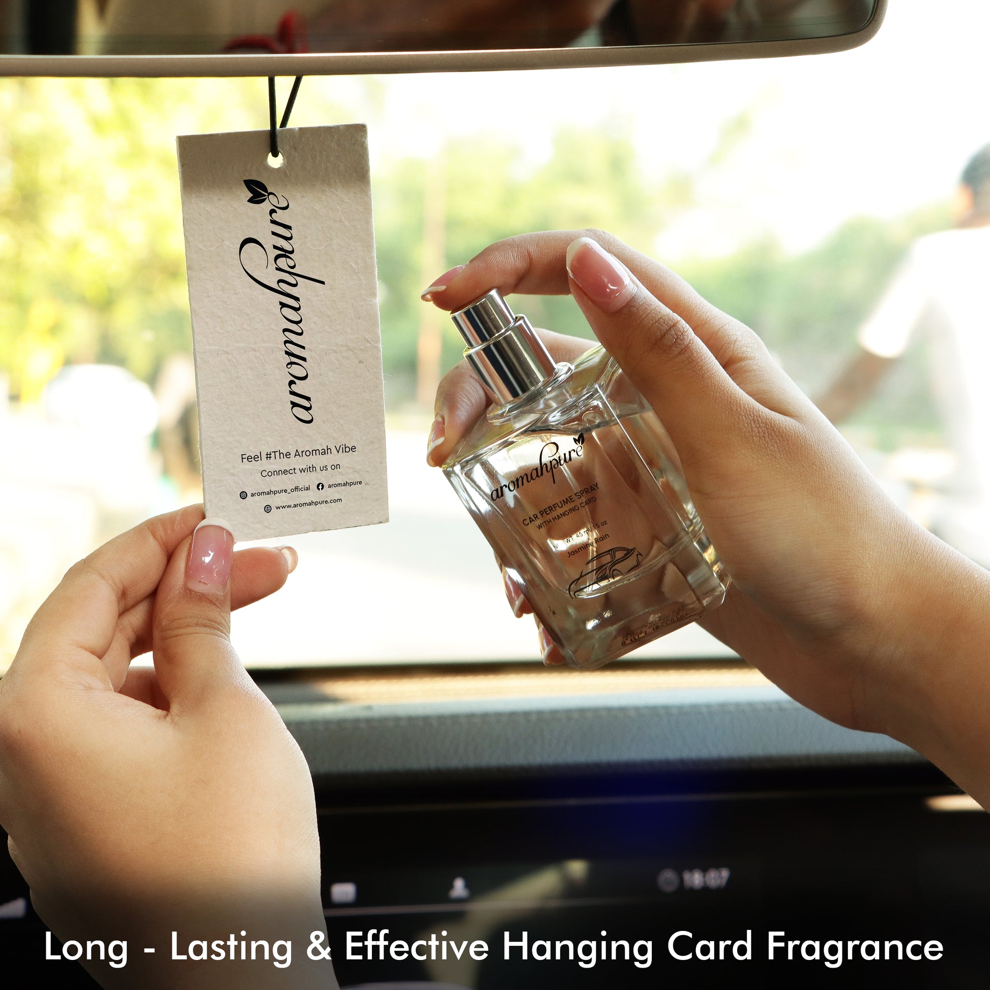 Buy Car Perfume Spray with Hanging Card (Jasmine) Online at Aromahpure