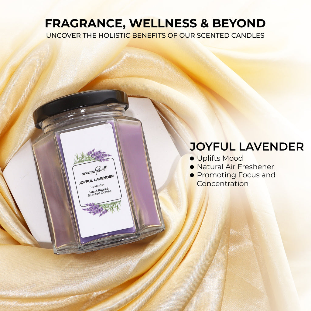 Scented Hexa Jar Candle Lavender key features