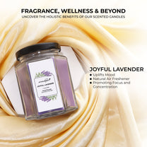 Aromahpure Soy Wax Hexa Jar Candle, 96 Hours Burning Time Guaranteed (Joyful Lavender, Charming Rose)