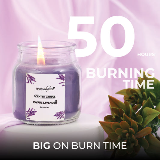 Aromahpure Soy Wax Yankee Jar Candles, 50 Hours Burning Time Guaranteed (Joyful Lavender)