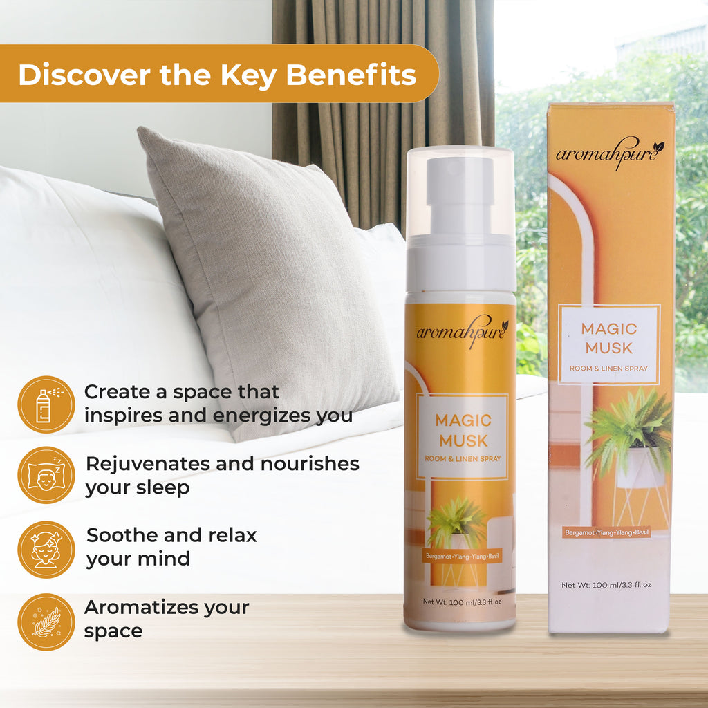 Aromahpure Linen Spray Magic Musk key benefits