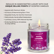 Aromahpure Soy Wax Round Jar Candles, 45 Hours Burning Time Guaranteed (Joyful Lavender)