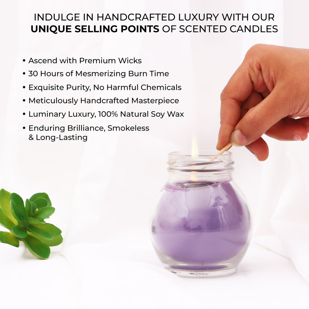 Matki Glass Jar Candles Lavender USP