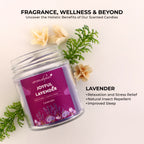 Soy Wax Round Jar lavender Candles with features