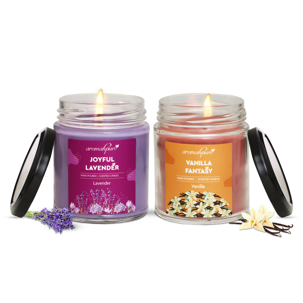 Round glass jar candles lavender & Vanilla