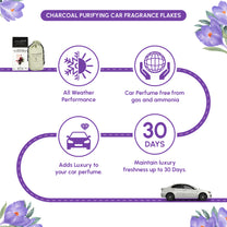 Aromahpure Premium Car Perfume Flakes with Activated Charcoal - Floral (Lavender)