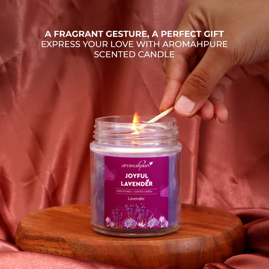 Aromahpure Soy Wax Big Round Jar Candles, 90 Hours Burning Time Guaranteed (Charming Rose, Joyful Lavender)