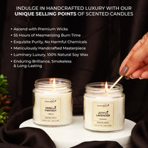 Aromahpure Soy Wax, Golden Screw Jar Candles, 55 Hours Burning Time Gauranteed (Vanilla Fantasy, Joyful Lavender)