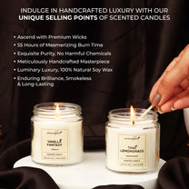 Aromahpure Soy Wax, Golden Screw Jar Candles, 55 Hours Burning Time Gauranteed (Vanilla Fantasy, Thai Lemongrass)