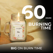 Aromahpure Soy Wax, Mason Jar Candles, 60 Hours Burning Time Gauranteed (Wild lotus, Bliss)