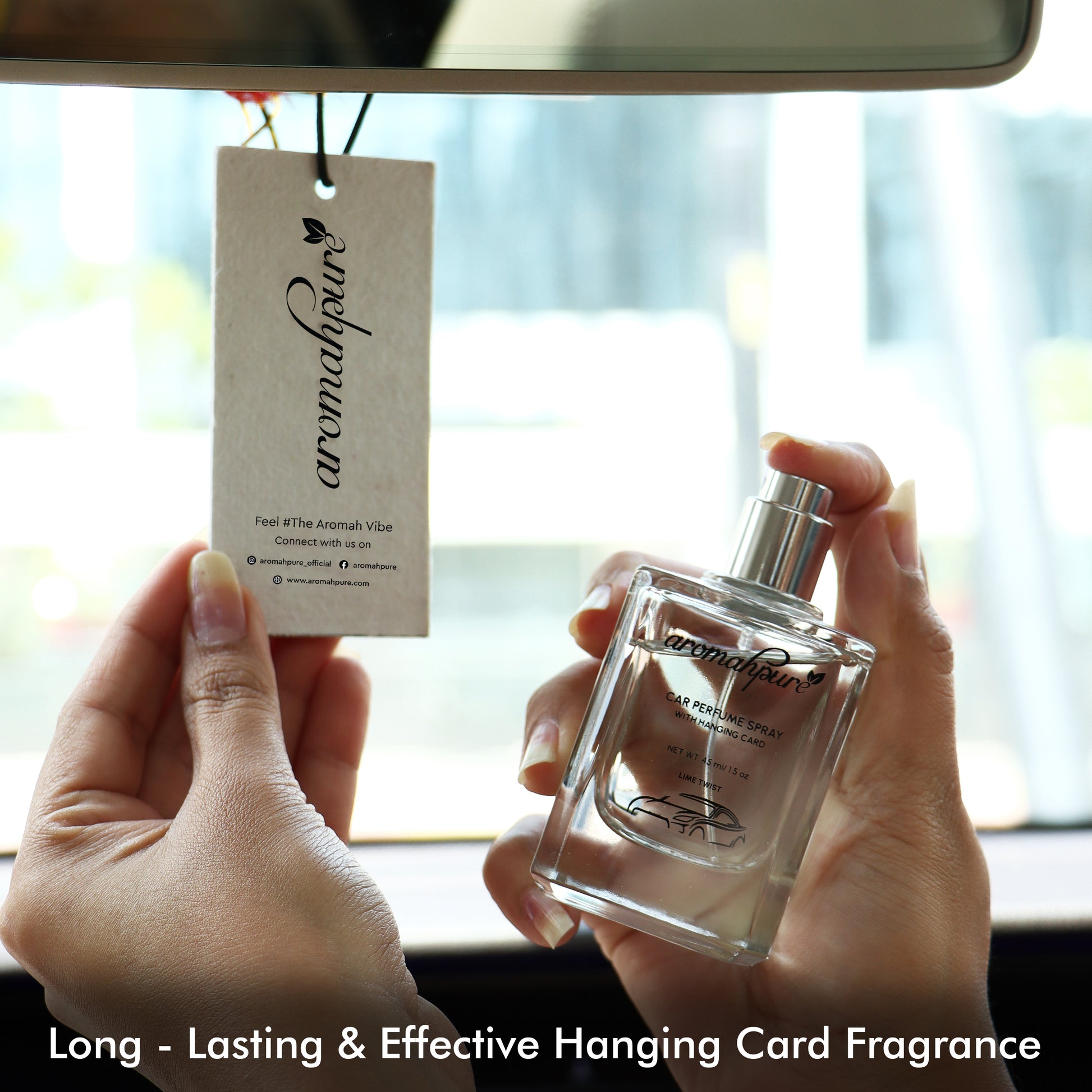 Buy Car Perfume Spray with Hanging Card (Lemon & Orange) - Aromahpure