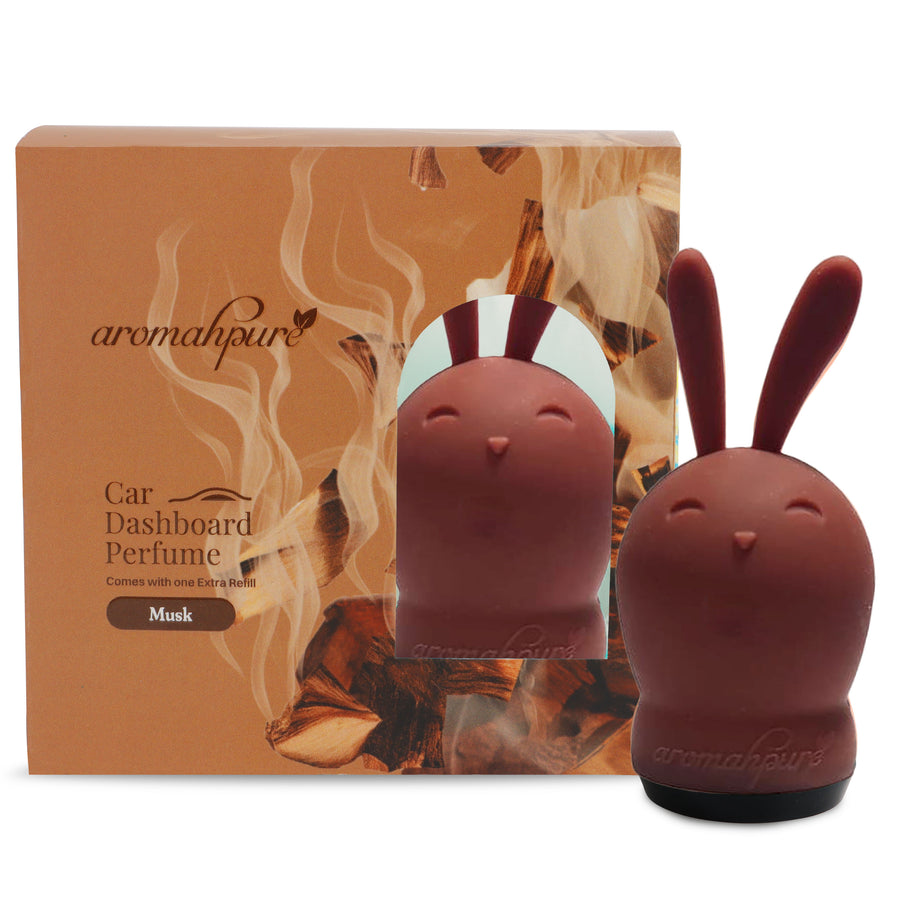 Hunny Bunny Luxury Car Perfume for Dashboard | Musk Fragrance | Long-Lasting Car Air Freshener with Two Refill Cube | Infused with Pure Oils | Lasts Up to 30 Days