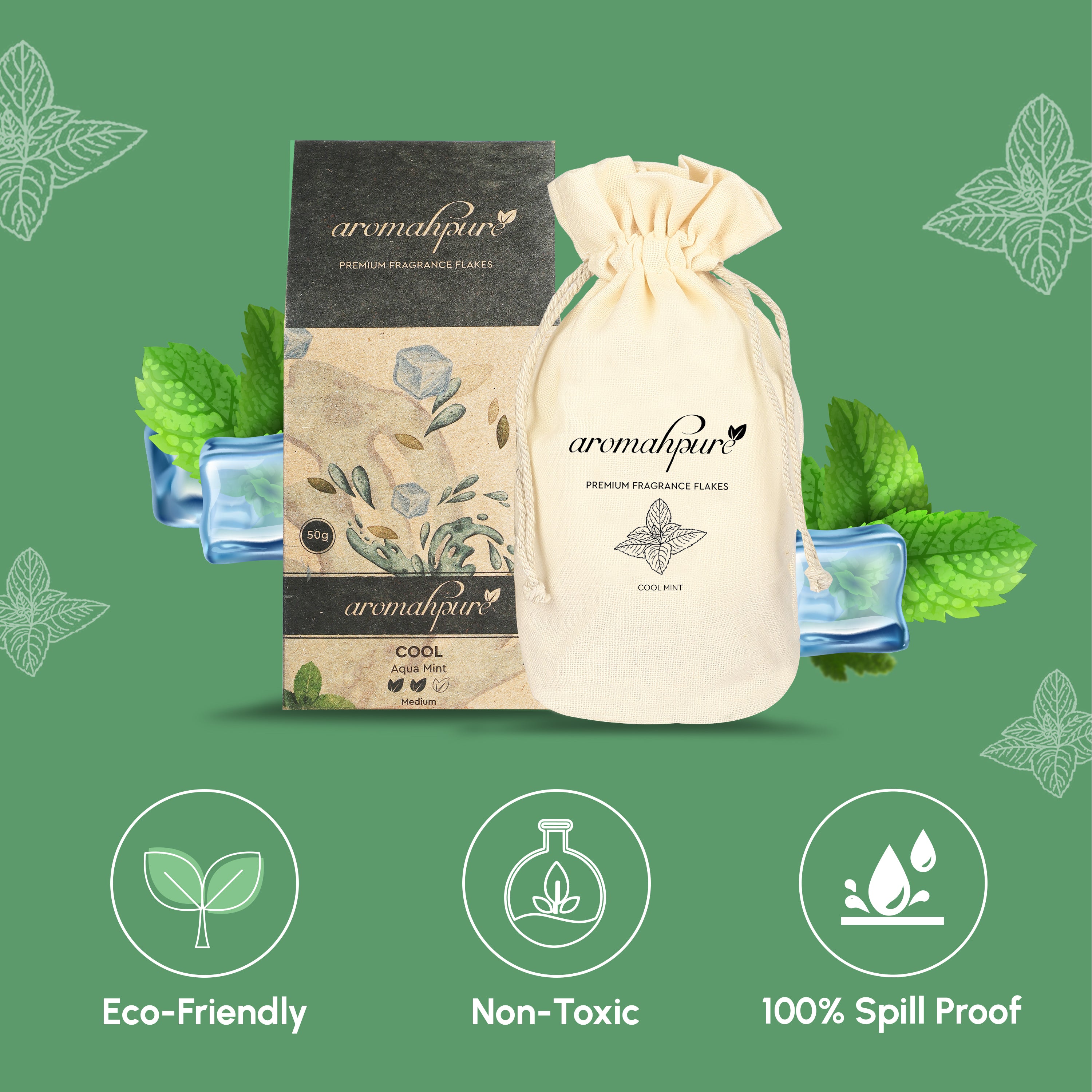 non toxic car perfume flakes aqua mint