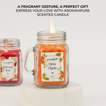 Aromahpure Soy Wax, Mason Jar Candles, 60 Hours Burning Time Gauranteed (Citrus Charm, Charming Rose)