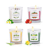 Aromahpure Soy Wax 4B Jar Candle (Strawberry Fantasy, Frangipani Dreams, Thai Lemongrass, Virgin Mojito Scented Candle)- Pack of 4