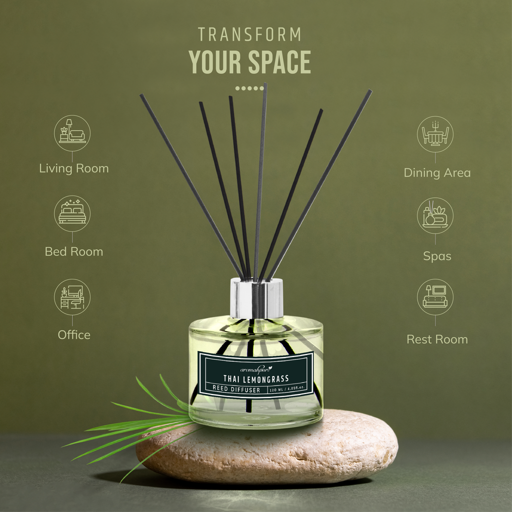 Used Reed diffuser at living room, Bed room, Office, Dinning Area , Spa and More.