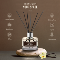 Aromahpure Premium Vanilla Reed Diffuser 120 ML with 6 Fiber Reed Sticks