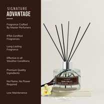 Aromahpure Premium Vanilla Reed Diffuser 120 ML with 6 Fiber Reed Sticks