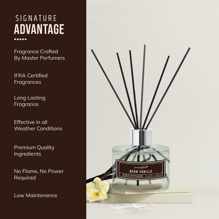 Reed Diffuser  - Warm Vanilla | 120 ML | 6 Reed Sticks