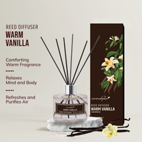 Aromahpure Premium Vanilla Reed Diffuser 120 ML with 6 Fiber Reed Sticks