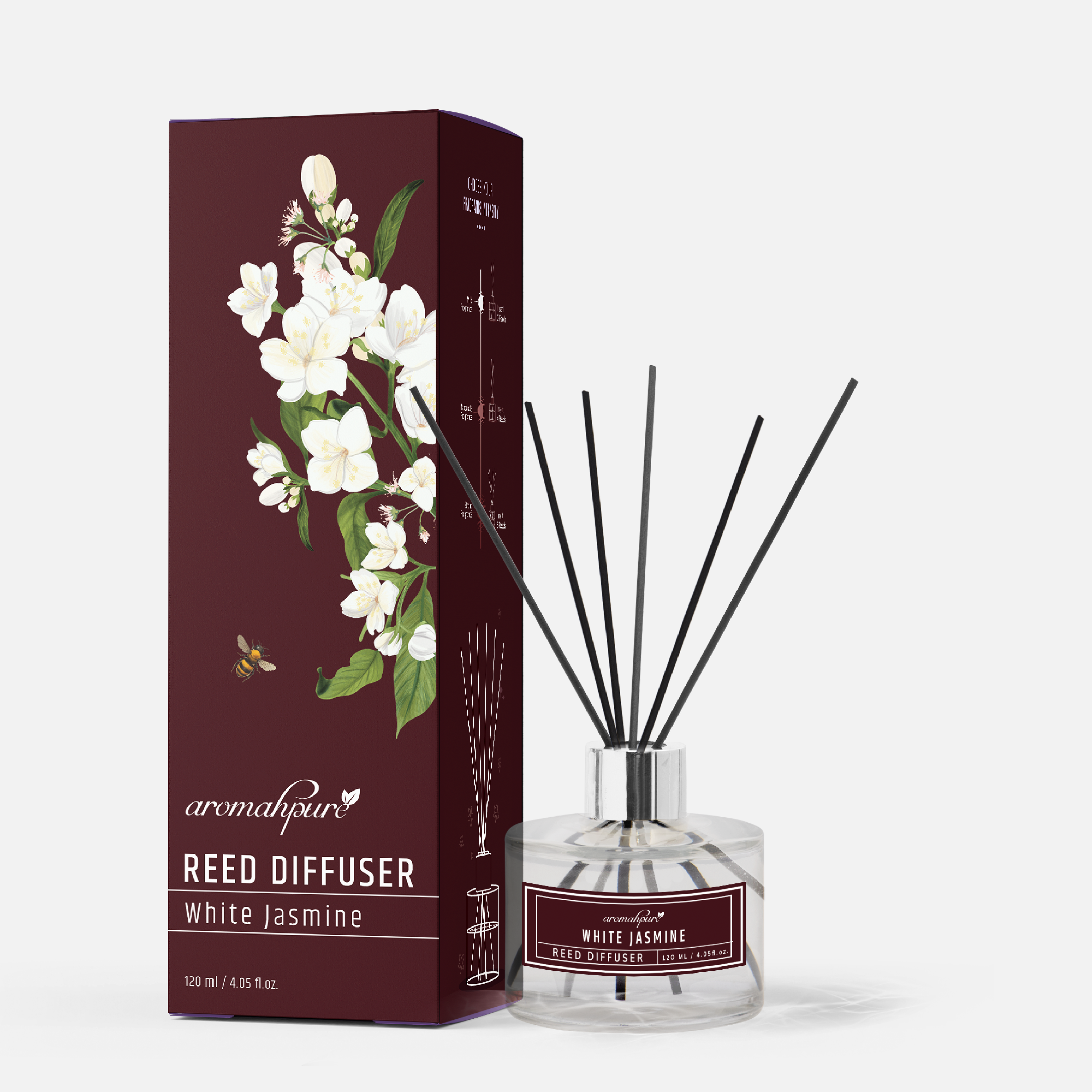 Final Diffuser Buy Jasmine Reed Diffuser with 6 Reed Sticks | 120 ML – Aromahpure