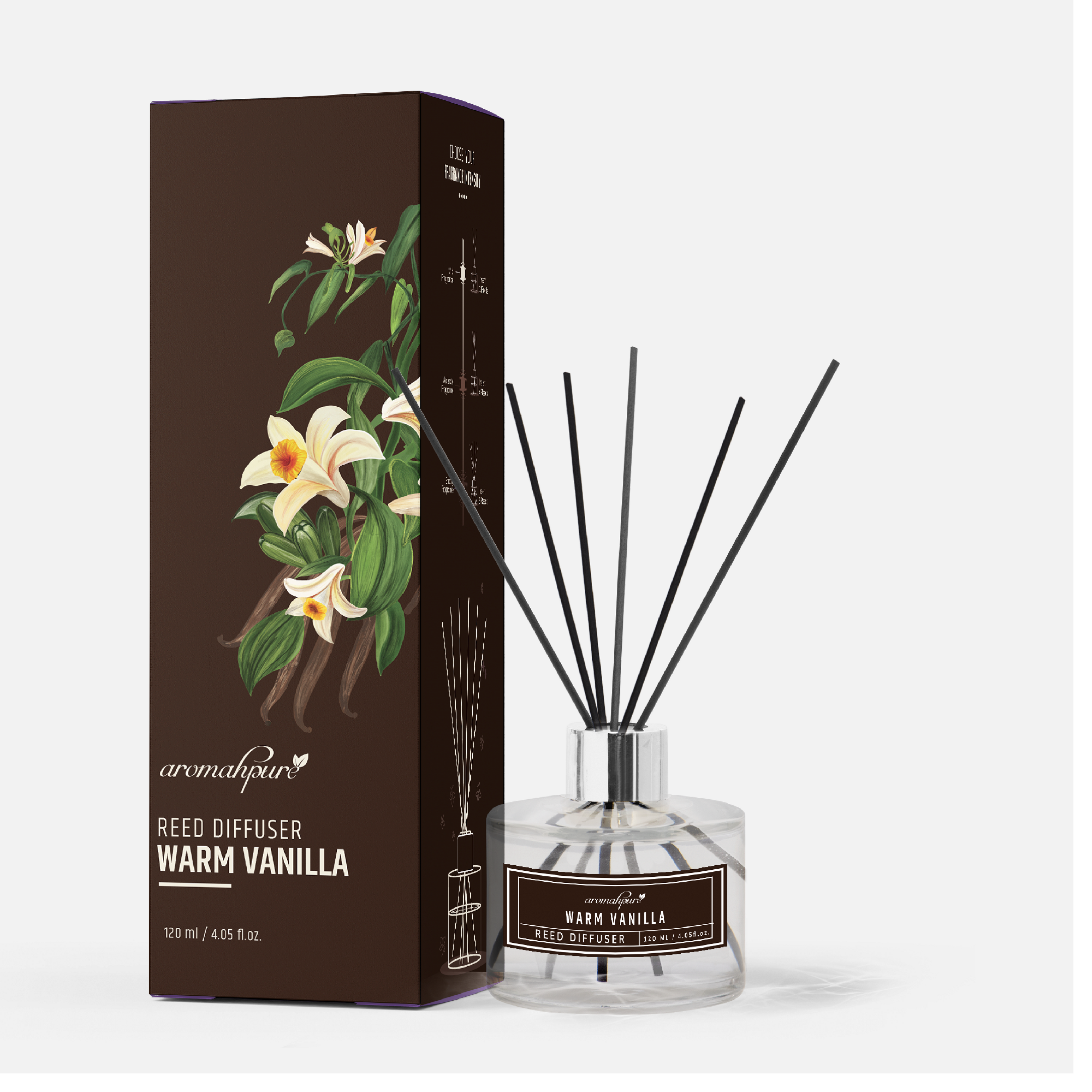 Aromahpure Reed Diffuser with Warm Vanilla Fragrance