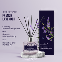 Aromahpure Premium French Lavender Reed Diffuser 120 ML with 6 Fiber Reed Sticks