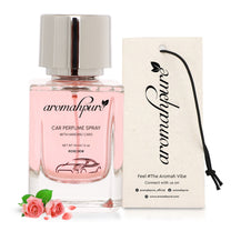 Aromahpure Floral Car Perfume Spray with Hanging Card (Rose Dew)