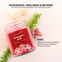 Aromahpure Soy Wax Big Round Jar Candles, 90 Hours Burning Time Guaranteed (Charming Rose, Joyful Lavender)