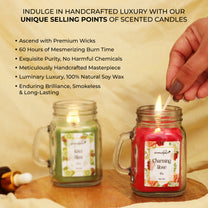 Aromahpure Soy Wax, Mason Jar Candles, 60 Hours Burning Time Gauranteed (Charming rose, Kiwi blast)