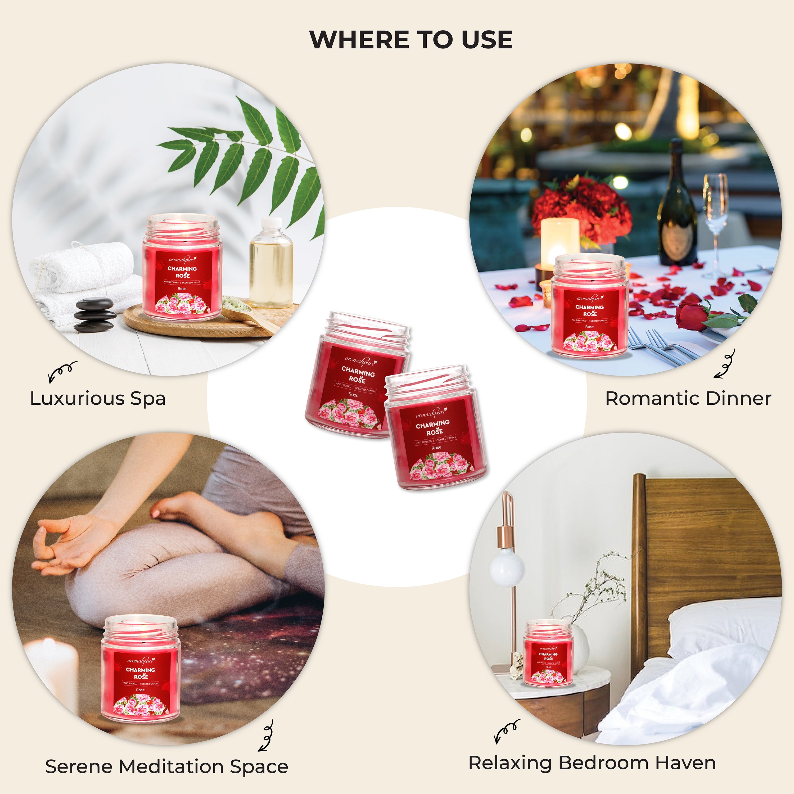 where to use Big round jar combo candles with lemongrass & frangipani fragrance