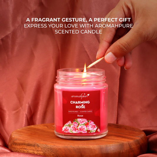 Aromahpure Soy Wax Big Round Jar Candles, 90 Hours Burning Time Guaranteed (Frangipani Dreams, Charming Rose)